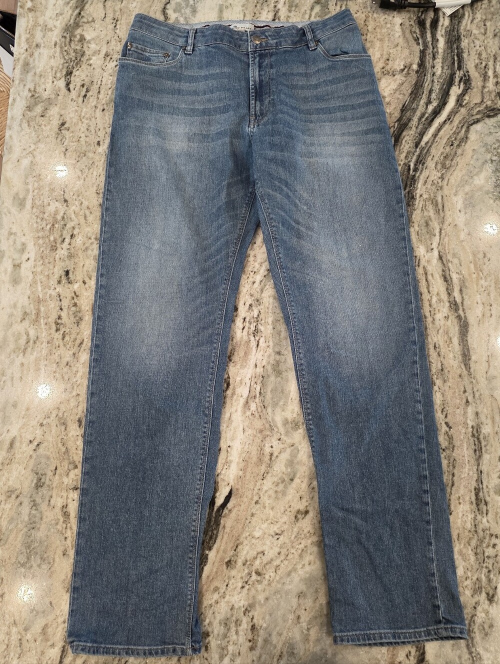 Peter Millar Men's 38x32 Straight-Leg Jeans in Medium Blue Wash